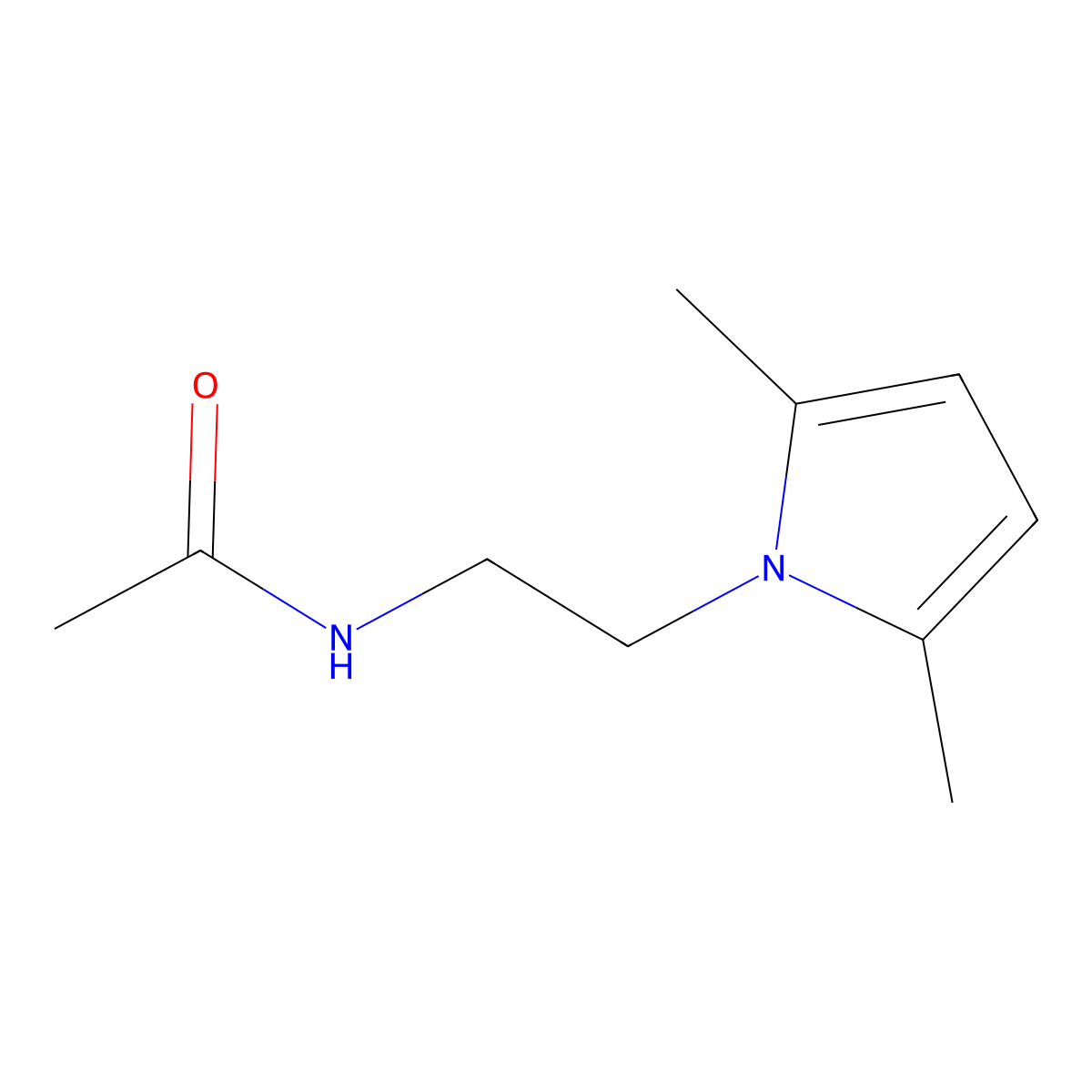 1-(2-Acetylaminoethyl)-2,5-dimethylpyrrole molecular structure, CAS 108051-05-4