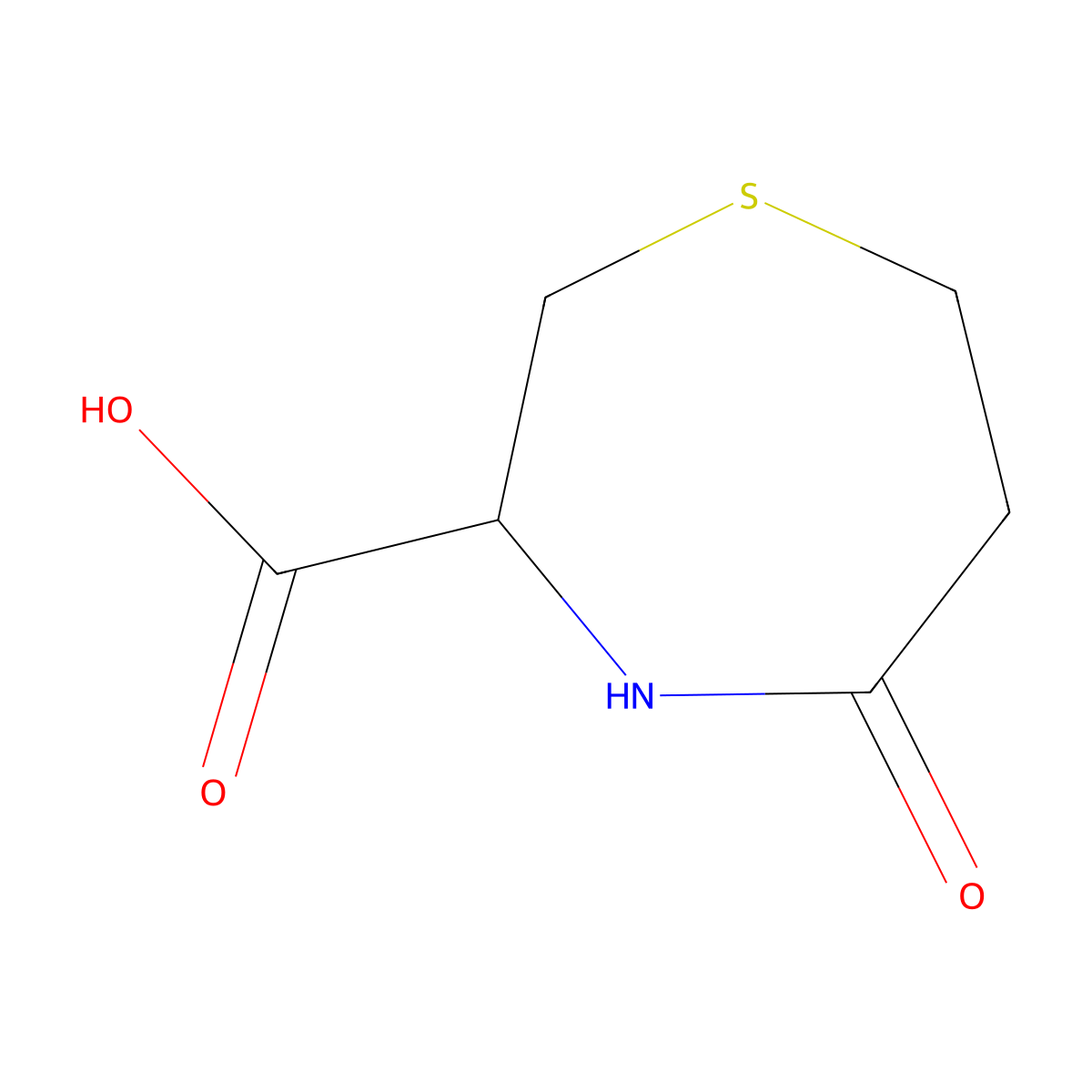 5-Oxo-1,4-thiazepane-3-carboxylic acid molecular structure, CAS 108051-20-3
