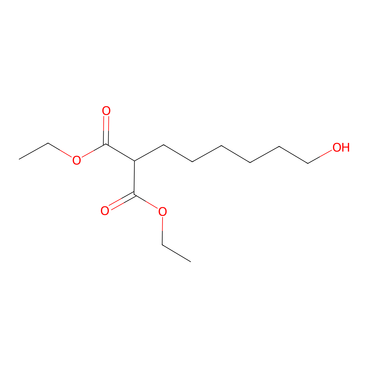 Diethyl 2-(6-hydroxyhexyl)malonate molecular structure, CAS 108051-46-3