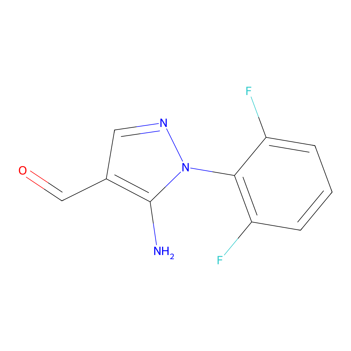 5-amino-1-(2,6-difluorophenyl)-1H-pyrazole-4-carbaldehyde molecular structure, CAS 1080562-66-8
