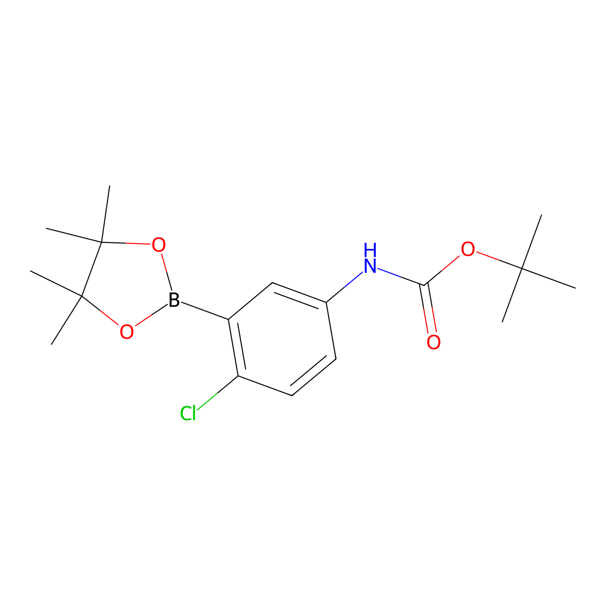 5-BOC-Amino-2-chlorophenylboronic acid pinacol ester molecular structure, CAS 1080573-28-9