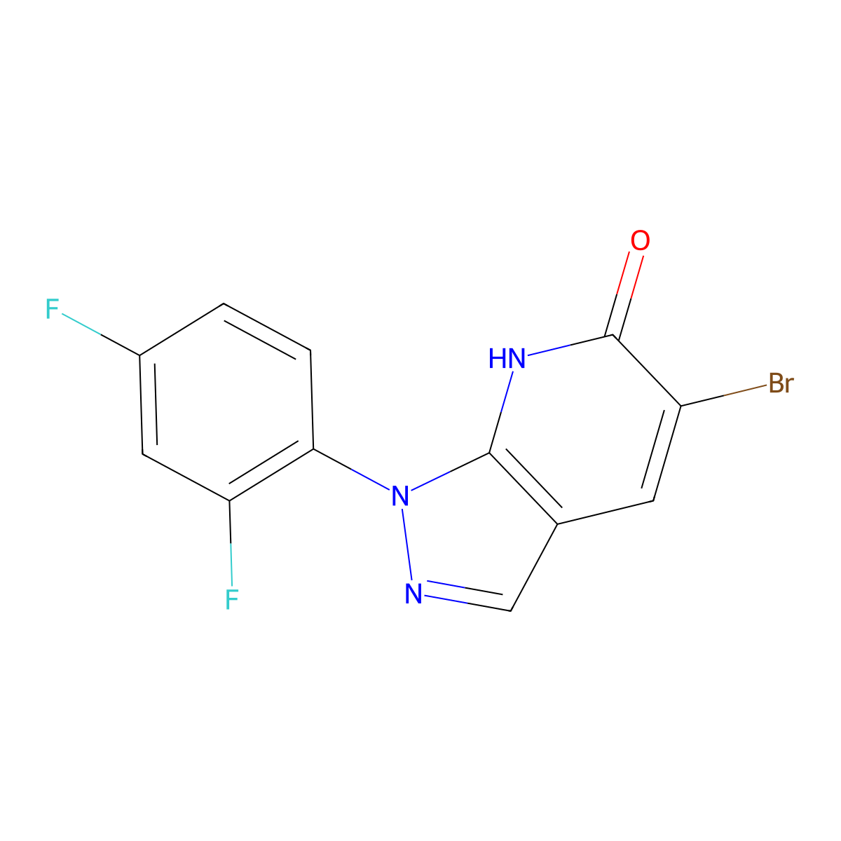 5-Bromo-1-(2,4-difluorophenyl)-1H-pyrazolo[3,4-B]pyridin-6(7H)-one molecular structure, CAS 1080573-41-6