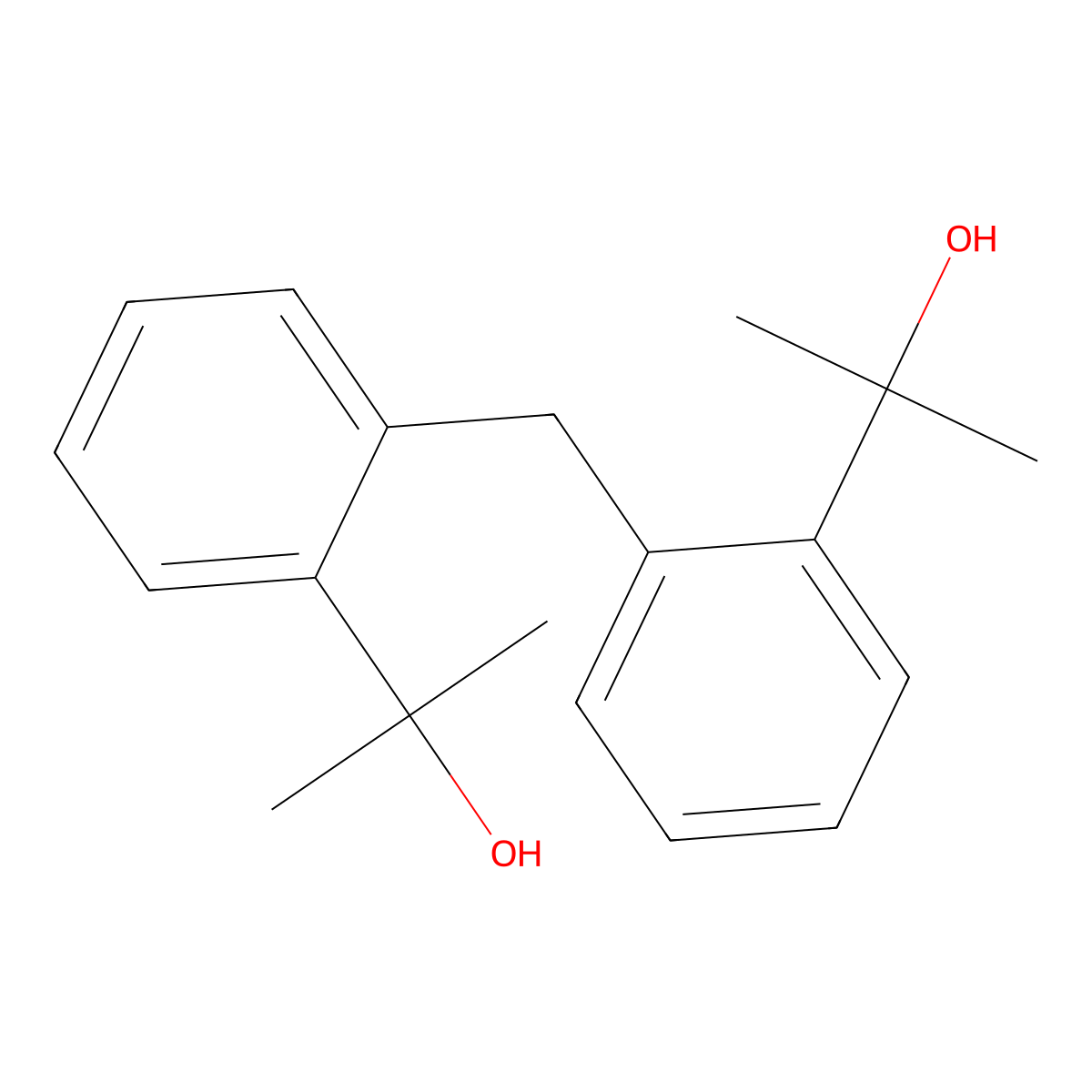 2,2'-(Methylenebis(2,1-phenylene))bis(propan-2-ol) molecular structure, CAS 108059-36-5