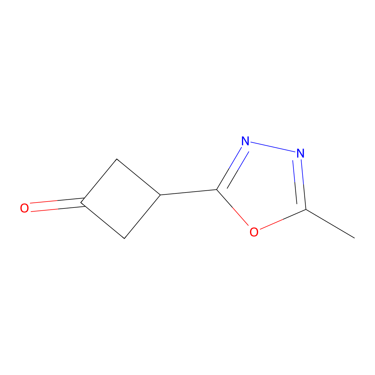 3-(5-Methyl-1,3,4-oxadiazol-2-yl)cyclobutan-1-one molecular structure, CAS 1080636-62-9