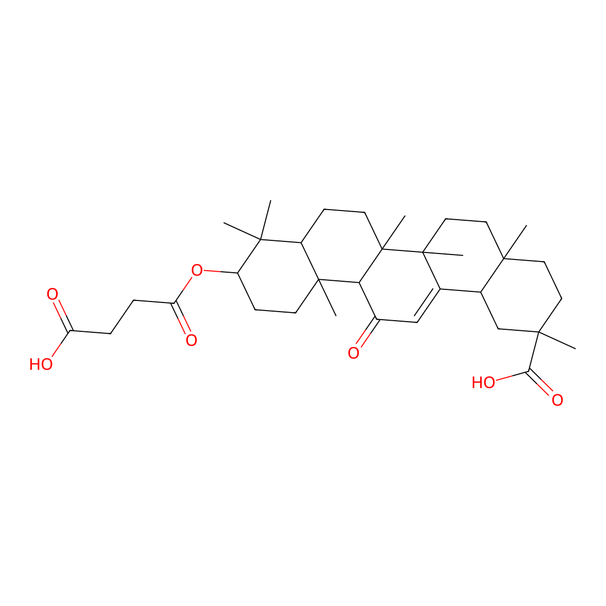 10-(3-carboxypropanoyloxy)-2,4a,6a,6b,9,9,12a-heptamethyl-13-oxo-3,4,5,6,6a,7,8,8a,10,11,12,14b-dodecahydro-1H-picene-2-carboxylic acid molecular structure, CAS 108064-10-4
