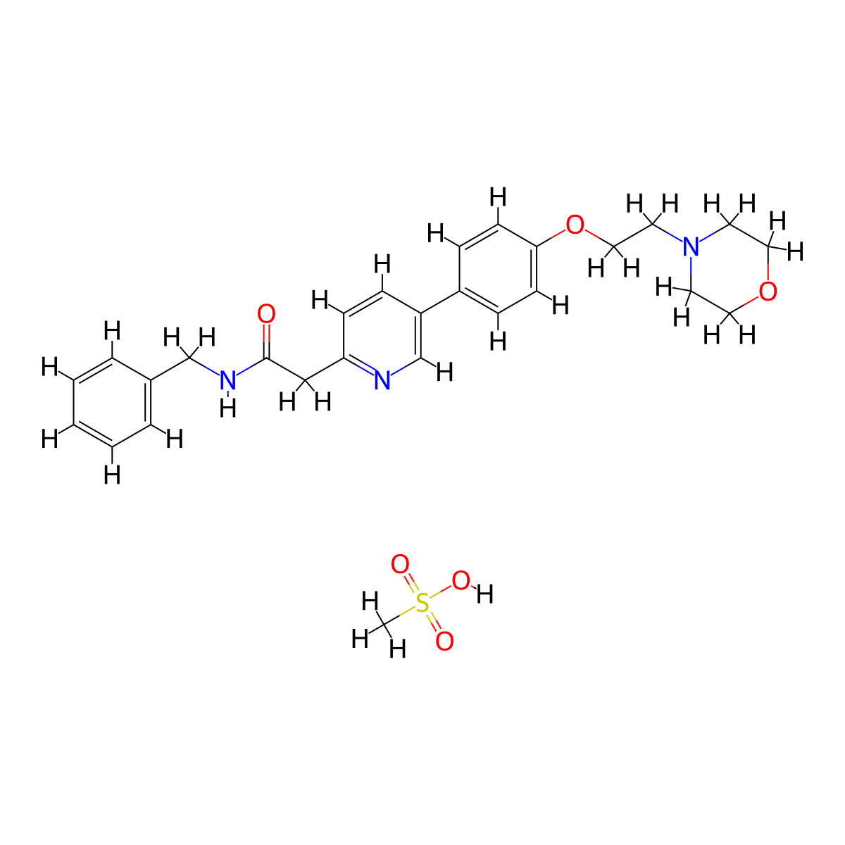 Tirbanibulin Mesylate molecular structure, CAS 1080645-95-9