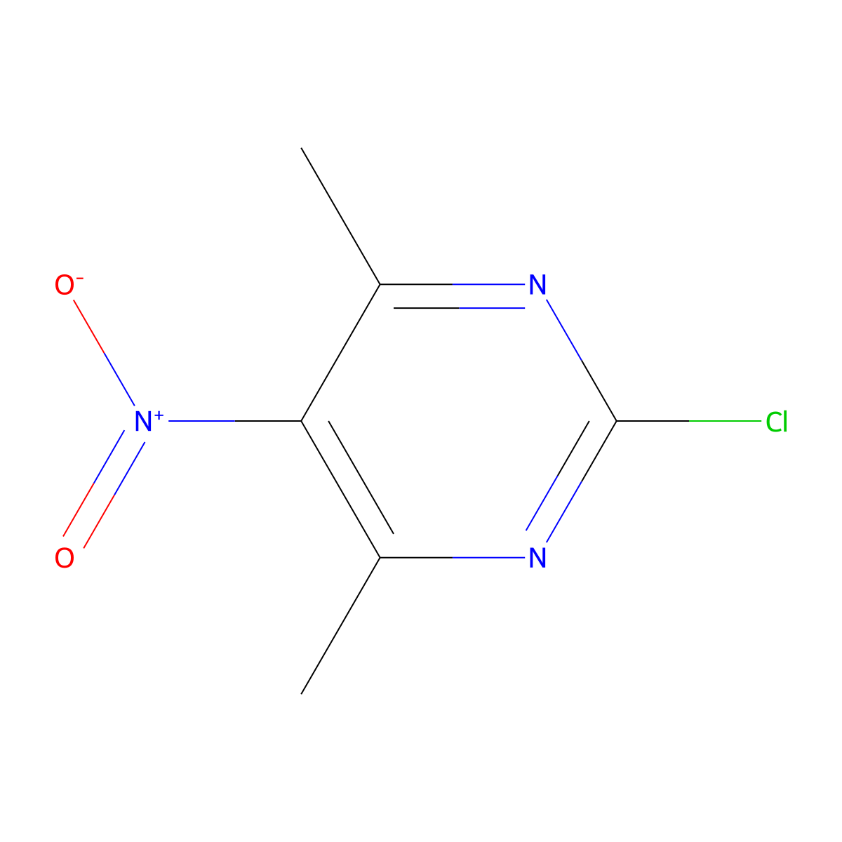 2-Chloro-4,6-dimethyl-5-nitropyrimidine molecular structure, CAS 1080650-03-8
