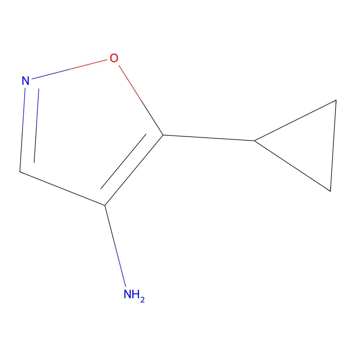 5-Cyclopropyl-1,2-oxazol-4-amine molecular structure, CAS 1080689-57-1