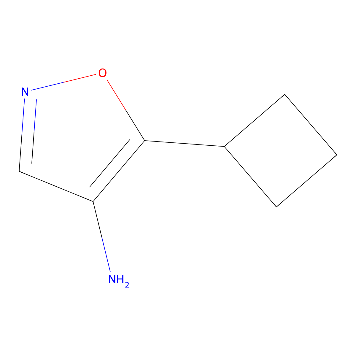 5-Cyclobutyl-1,2-oxazol-4-amine molecular structure, CAS 1080689-58-2