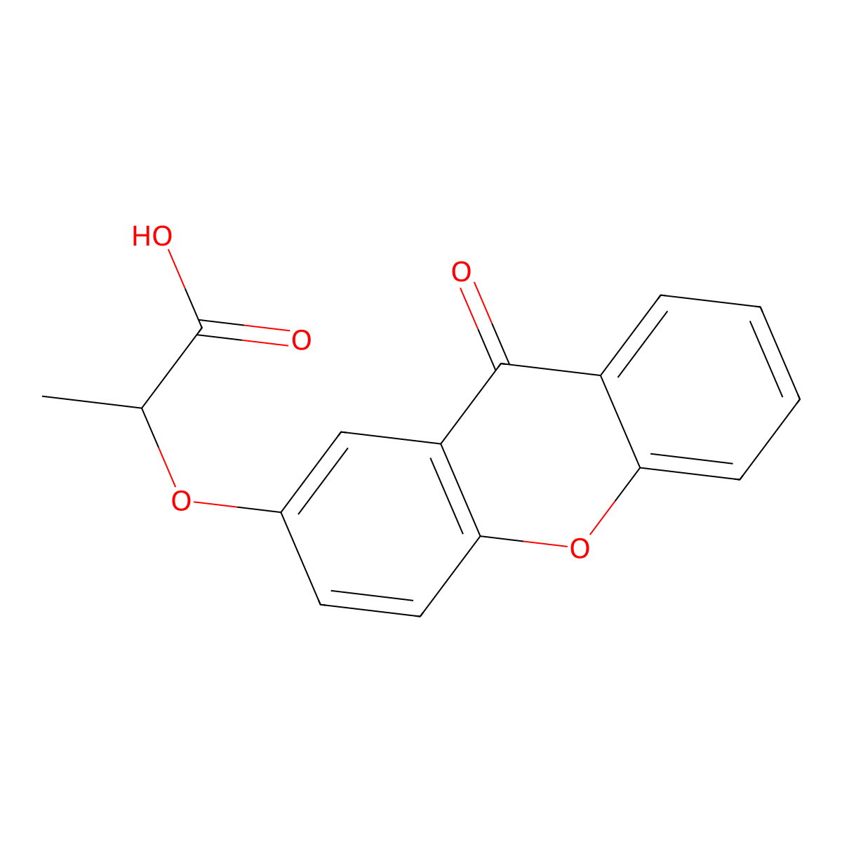 2-((9-Oxo-9H-xanthen-2-yl)oxy)propanoic acid molecular structure, CAS 108078-29-1
