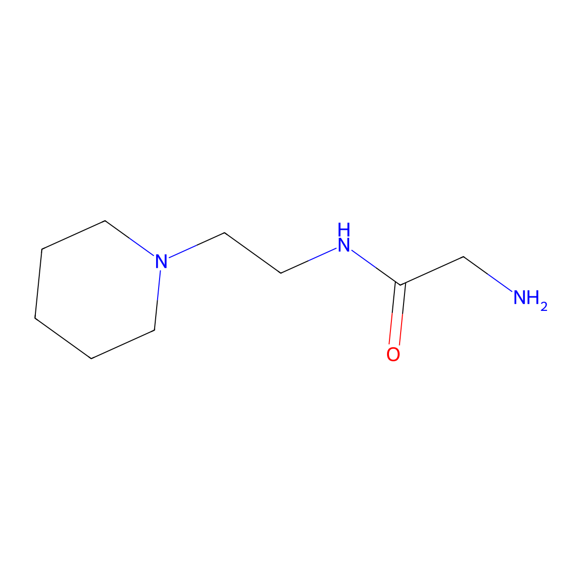 2-amino-N-[2-(piperidin-1-yl)ethyl]acetamide molecular structure, CAS 108081-90-9