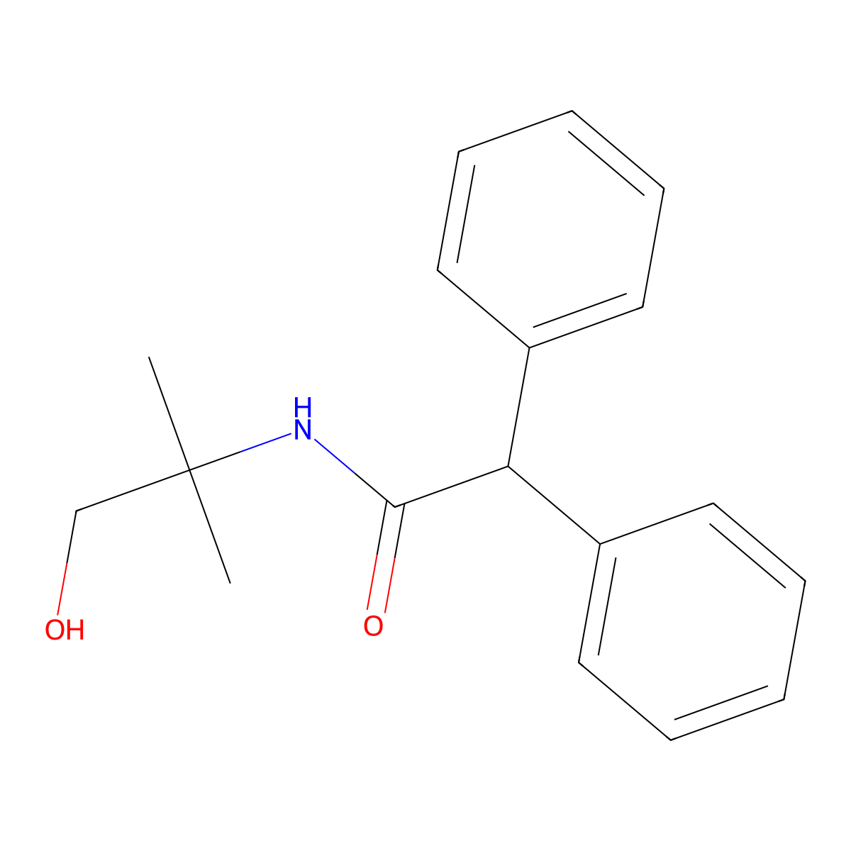 N-(1-hydroxy-2-methylpropan-2-yl)-2,2-diphenylacetamide molecular structure, CAS 108086-32-4