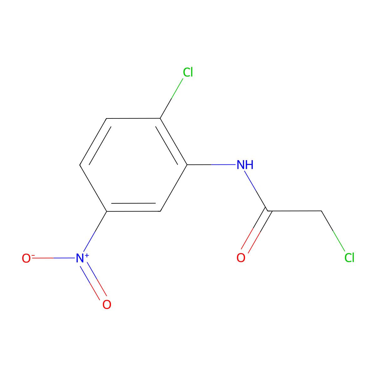 2-chloro-N-(2-chloro-5-nitrophenyl)acetamide molecular structure, CAS 108086-37-9