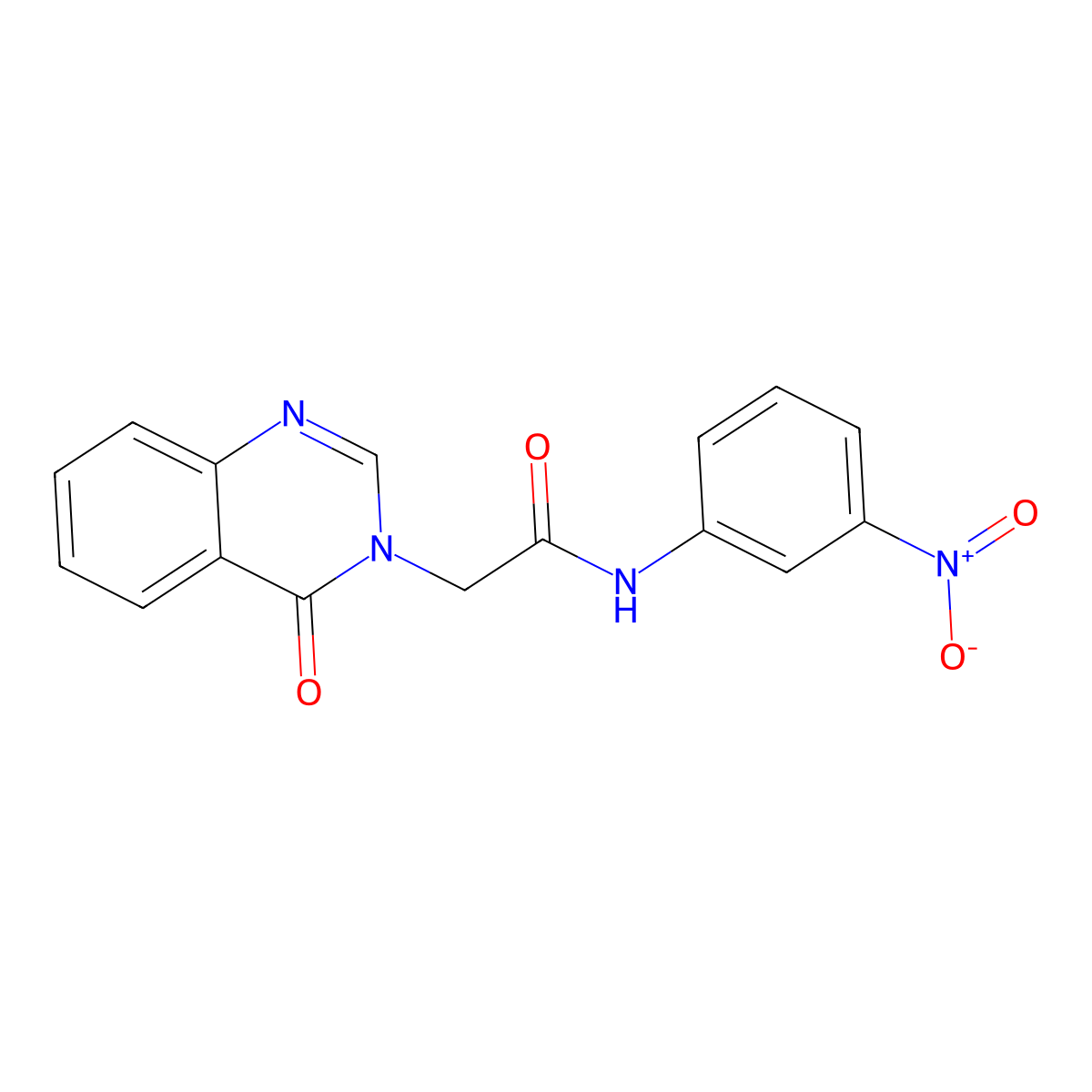 3(4H)-Quinazolineacetamide, N-(3-nitrophenyl)-4-oxo- molecular structure, CAS 108086-43-7