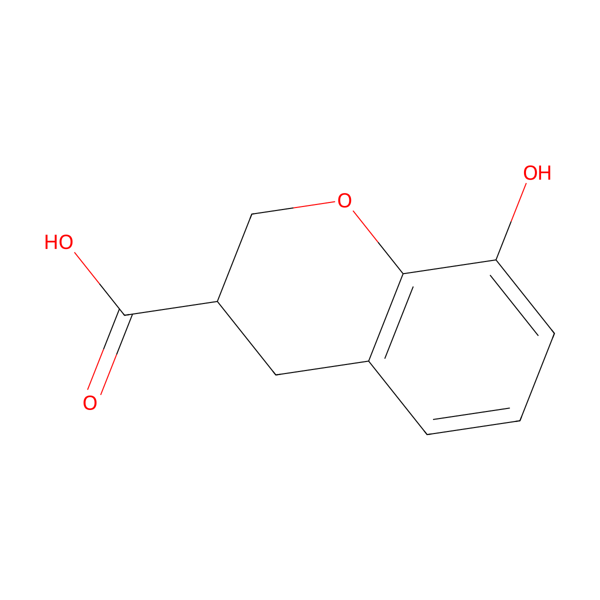 8-Hydroxychroman-3-carboxylic acid molecular structure, CAS 108088-20-6