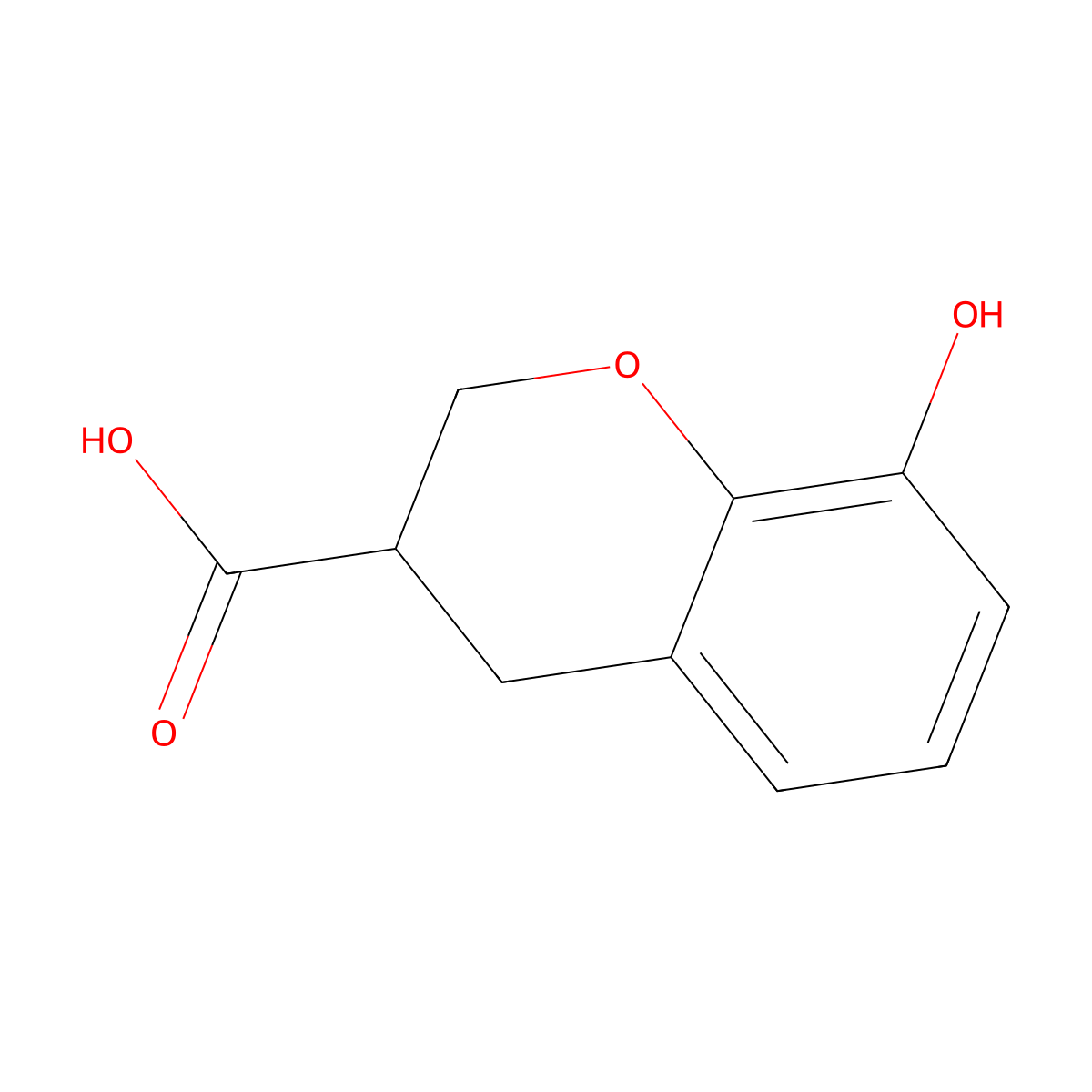 8-Hydroxychroman-3-carboxylic acid molecular structure, CAS 108088-20-6