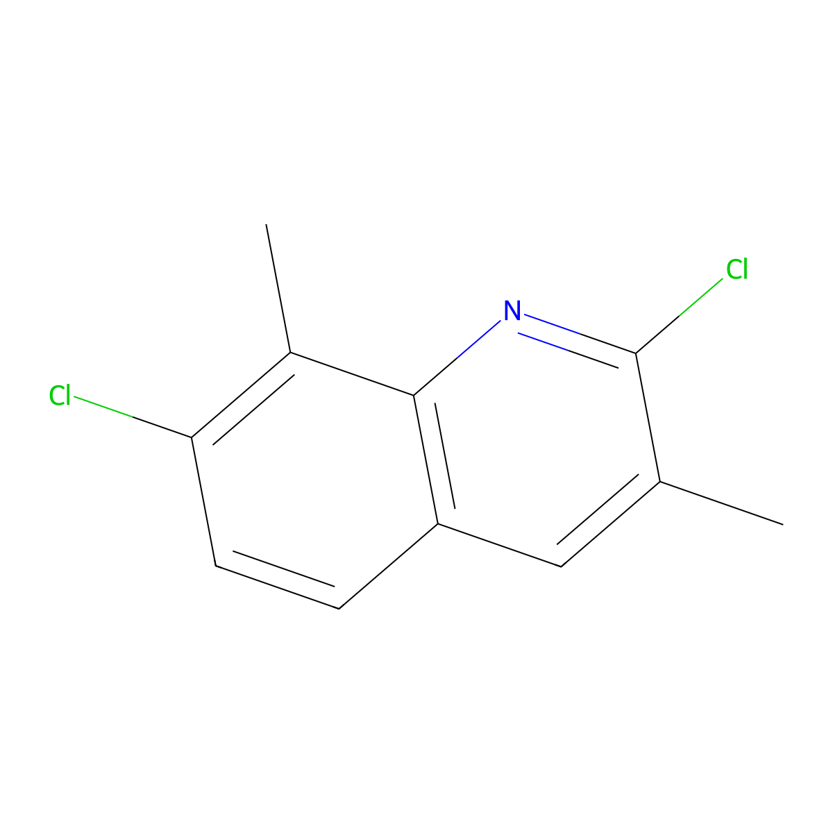 2,7-Dichloro-3,8-dimethylquinoline molecular structure, CAS 108097-00-3