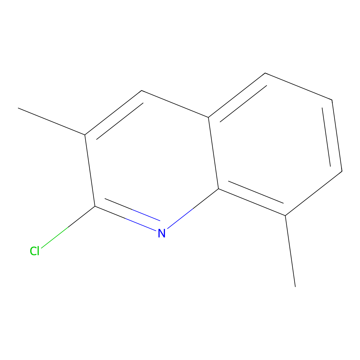 2-Chloro-3,8-dimethylquinoline molecular structure, CAS 108097-04-7