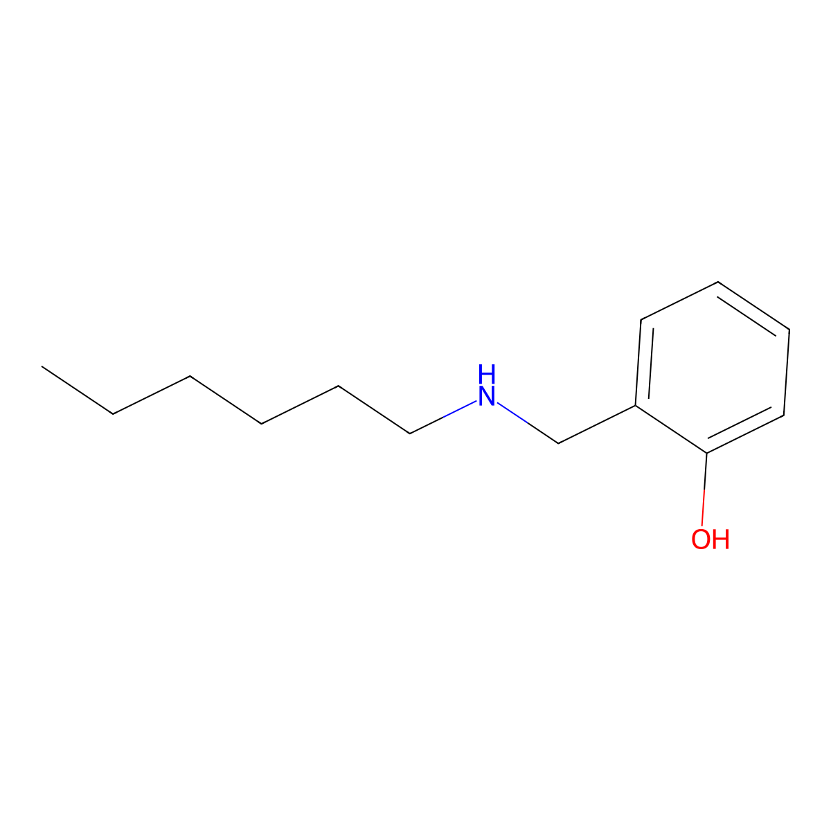 o-Cresol, alpha-(hexylamino)- molecular structure, CAS 108098-37-9