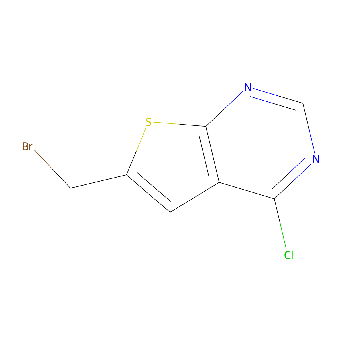6-(Bromomethyl)-4-chlorothieno[2,3-D]pyrimidine molecular structure, CAS 108099-55-4