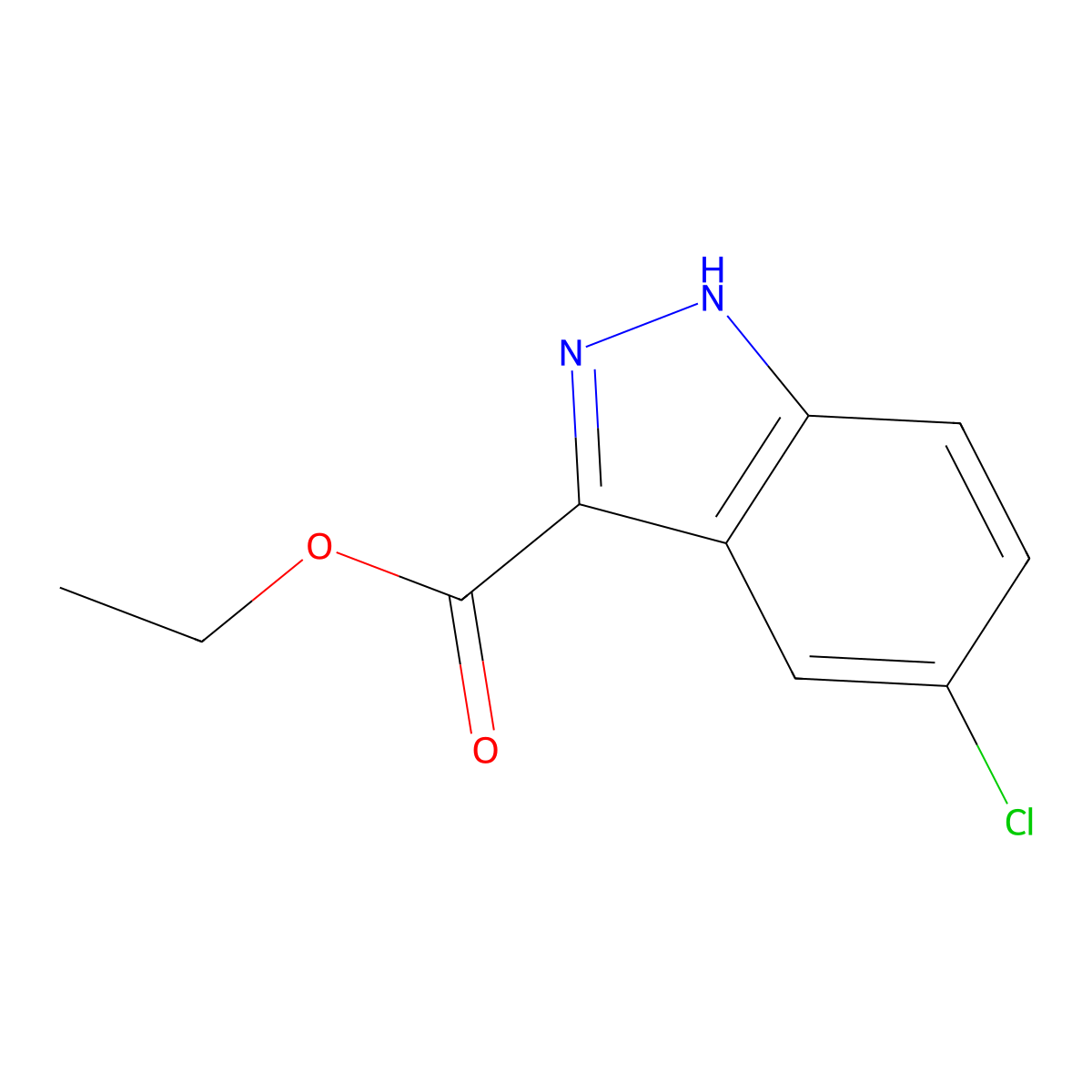 Ethyl 5-chloro-1H-indazole-3-carboxylate molecular structure, CAS 1081-05-6