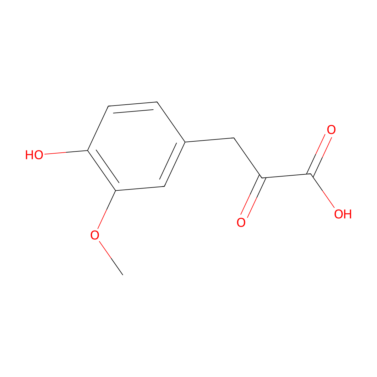 Vanilpyruvic acid molecular structure, CAS 1081-71-6