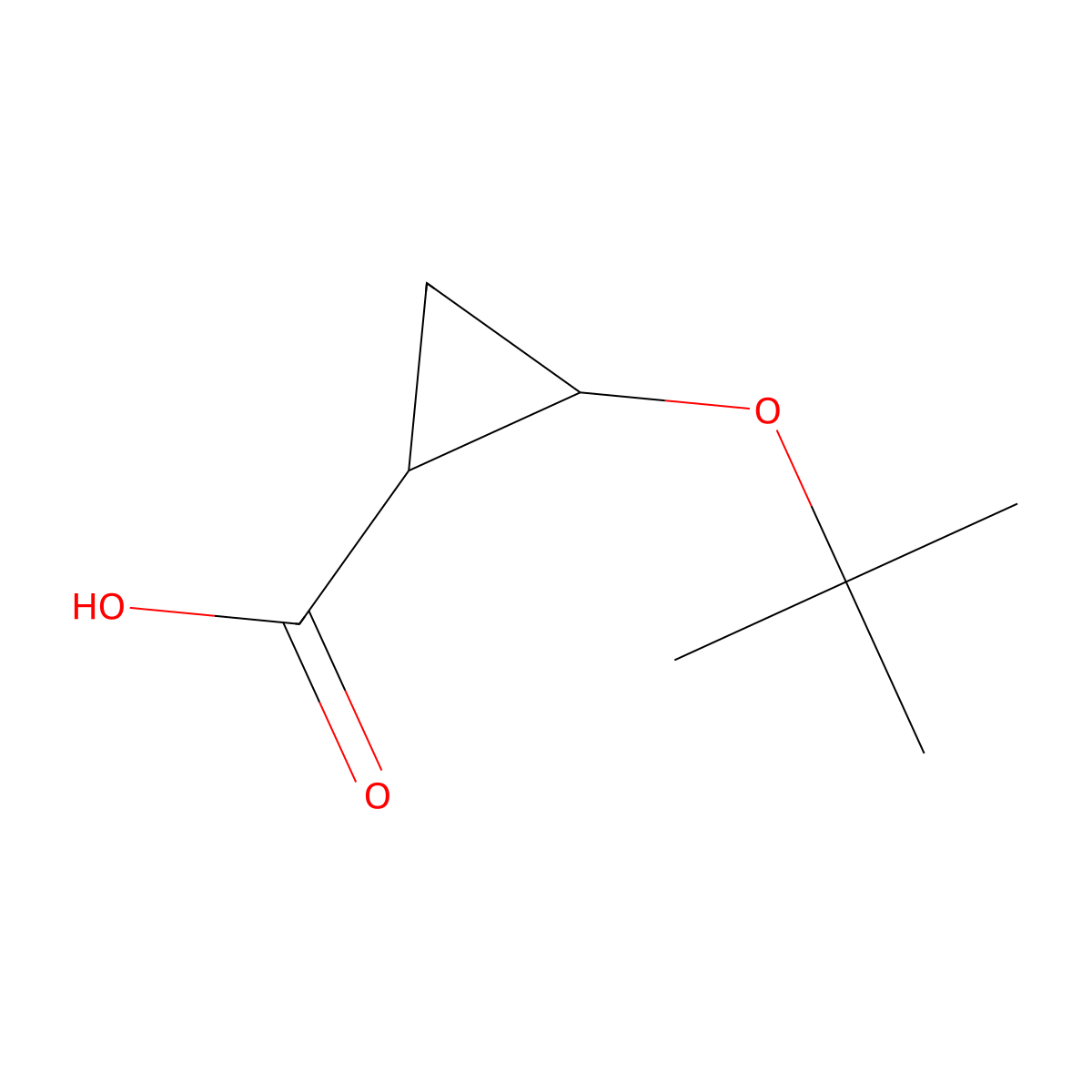 2-(tert-Butoxy)cyclopropane-1-carboxylic acid molecular structure, CAS 108106-42-9