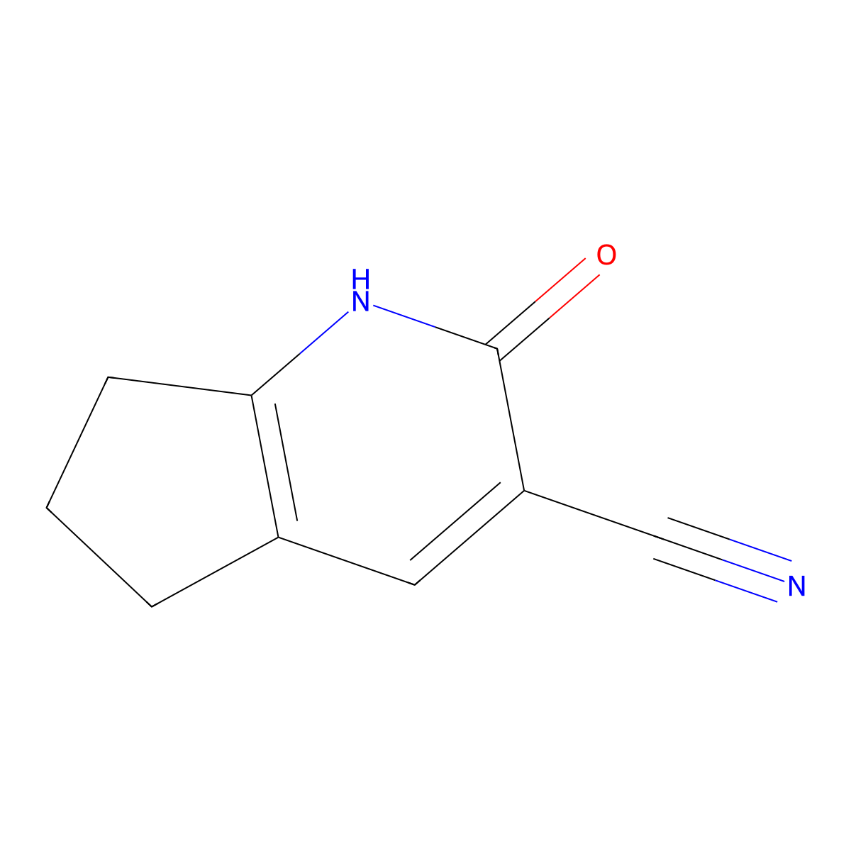 2-oxo-1H,2H,5H,6H,7H-cyclopenta[b]pyridine-3-carbonitrile molecular structure, CAS 108106-97-4