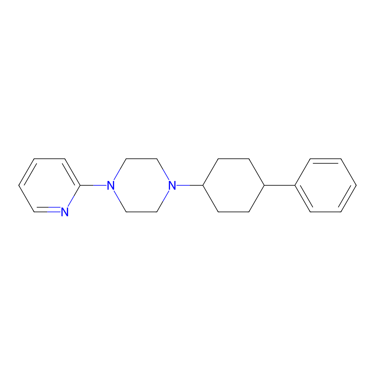 1-(cis-4-Phenylcyclohexyl)-4-(2-pyridinyl)piperazine molecular structure, CAS 1081110-73-7