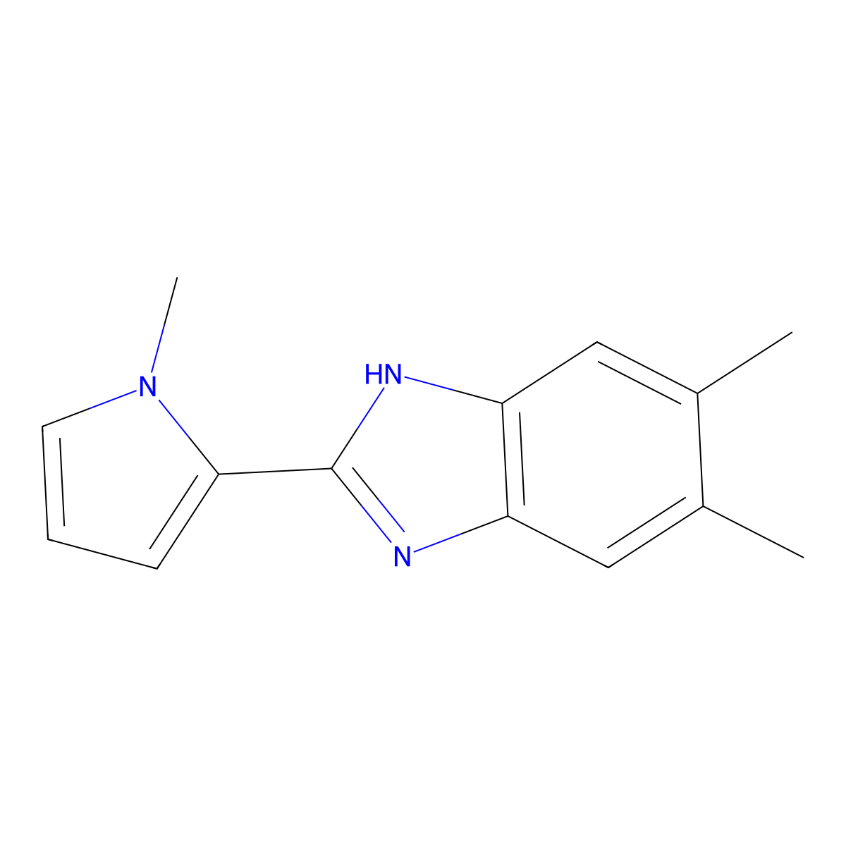 5,6-Dimethyl-2-(1-methyl-1H-pyrrol-2-yl)-1H-benzo[d]imidazole molecular structure, CAS 1081112-67-5