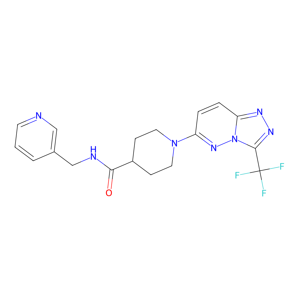 N-(pyridin-3-ylmethyl)-1-[3-(trifluoromethyl)[1,2,4]triazolo[4,3-b]pyridazin-6-yl]piperidine-4-carboxamide molecular structure, CAS 1081112-89-1