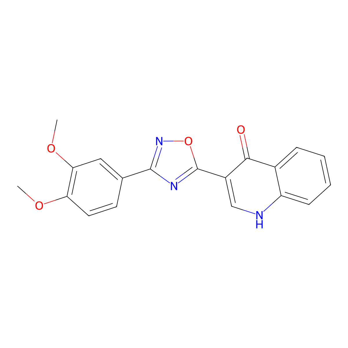 3-(3-(3,4-dimethoxyphenyl)-1,2,4-oxadiazol-5-yl)quinolin-4(1H)-one molecular structure, CAS 1081112-94-8