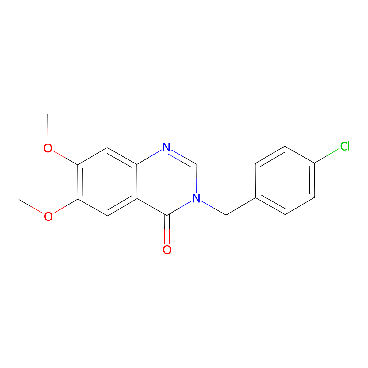 3-(4-chlorobenzyl)-6,7-dimethoxyquinazolin-4(3H)-one molecular structure, CAS 1081113-03-2