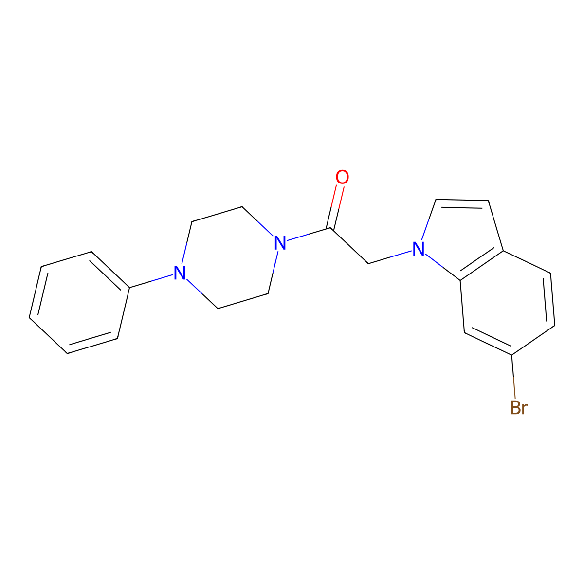 2-(6-bromo-1H-indol-1-yl)-1-(4-phenylpiperazin-1-yl)ethanone molecular structure, CAS 1081113-07-6