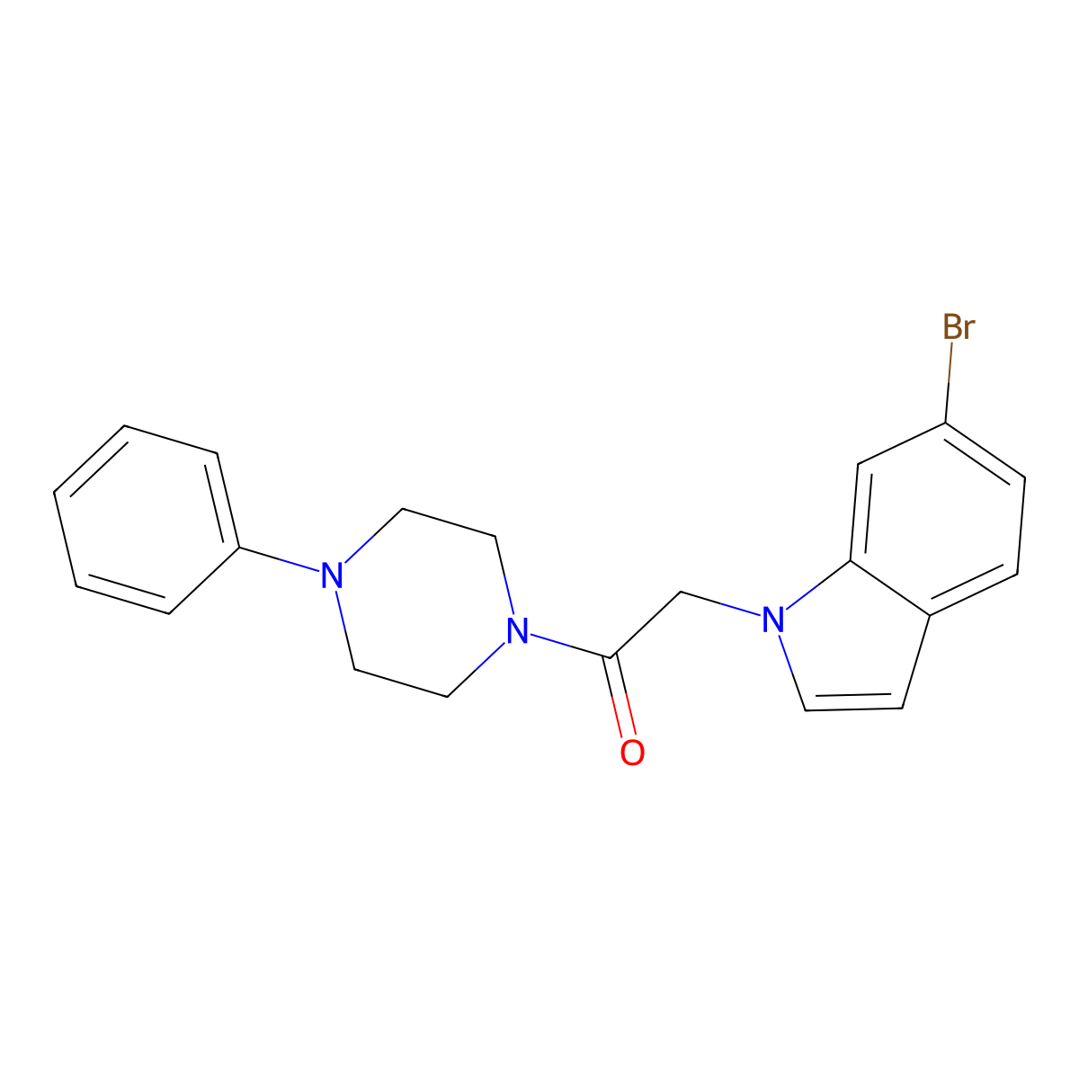 2-(6-bromo-1H-indol-1-yl)-1-(4-phenylpiperazin-1-yl)ethanone molecular structure, CAS 1081113-07-6