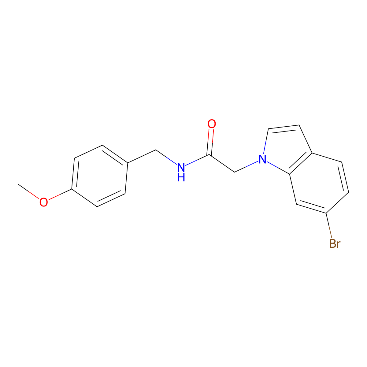 2-(6-bromo-1H-indol-1-yl)-N-(4-methoxybenzyl)acetamide molecular structure, CAS 1081113-13-4
