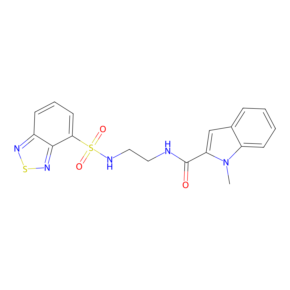 N-{2-[(2,1,3-benzothiadiazol-4-ylsulfonyl)amino]ethyl}-1-methyl-1H-indole-2-carboxamide molecular structure, CAS 1081113-20-3