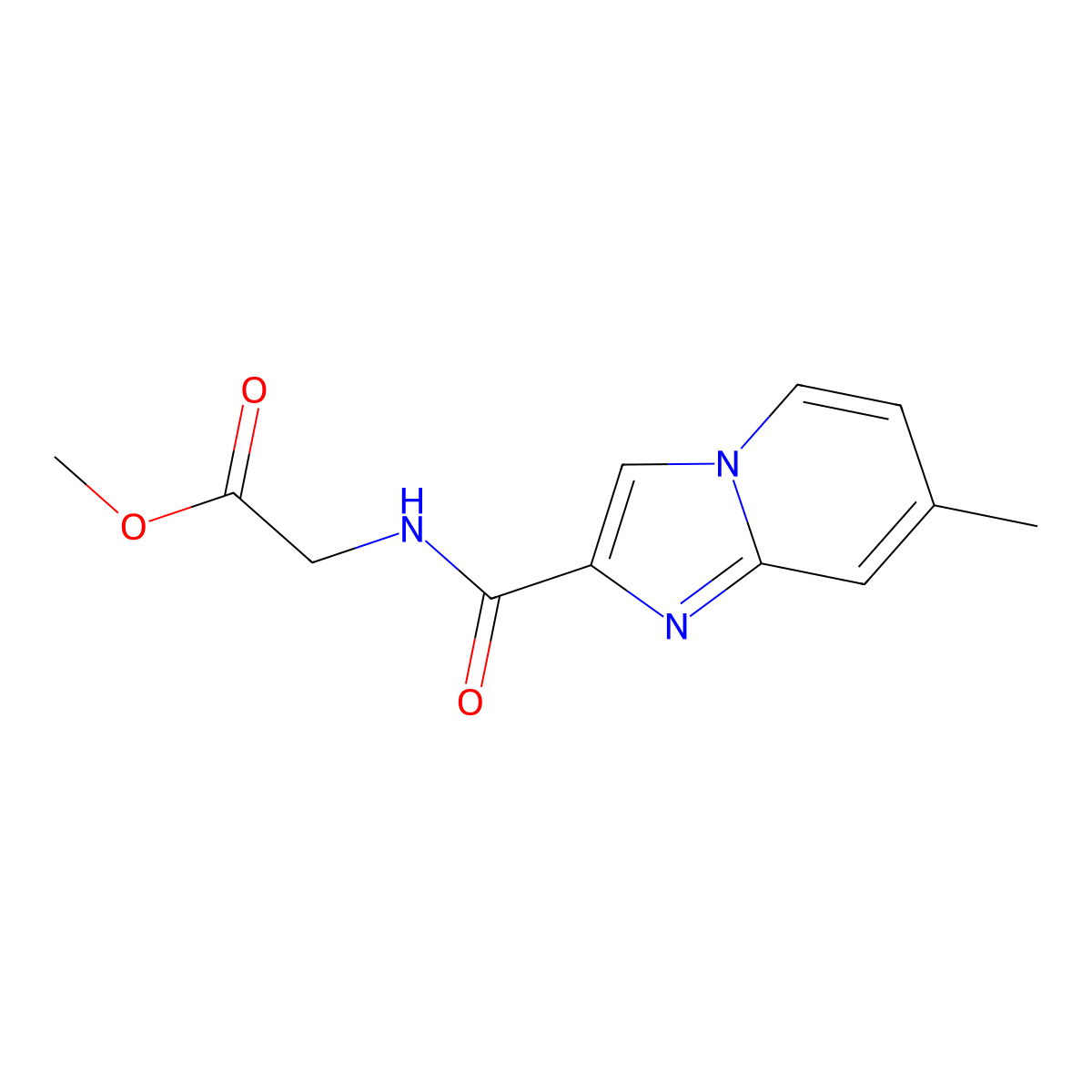 Methyl 2-({7-methylimidazo[1,2-a]pyridin-2-yl}formamido)acetate molecular structure, CAS 1081113-34-9