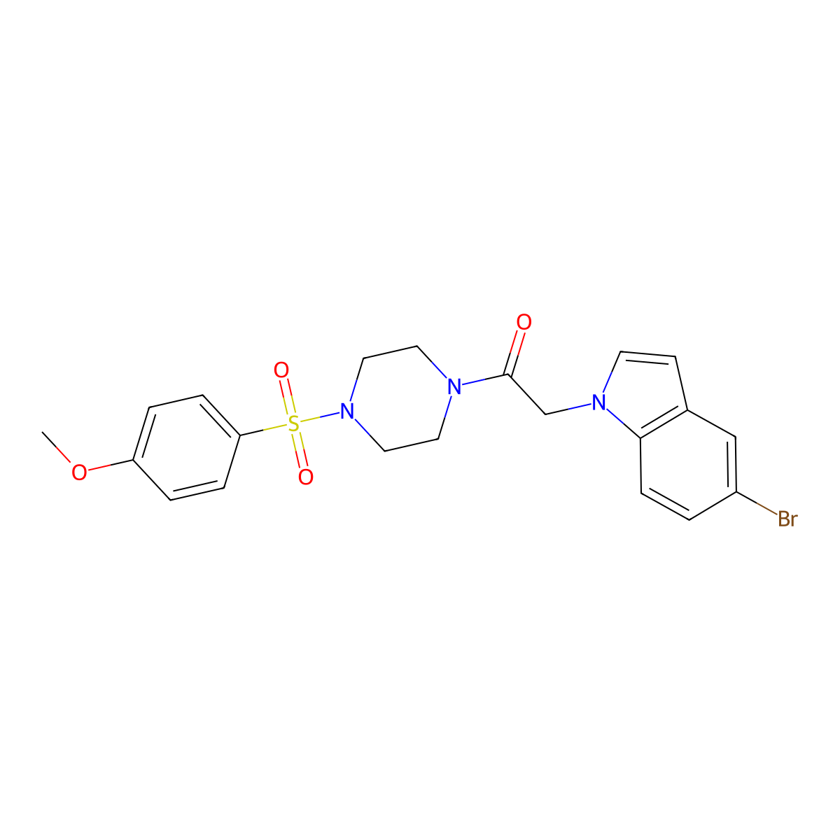 5-bromo-1-(2-{4-[(4-methoxyphenyl)sulfonyl]-1-piperazinyl}-2-oxoethyl)-1H-indole molecular structure, CAS 1081113-55-4