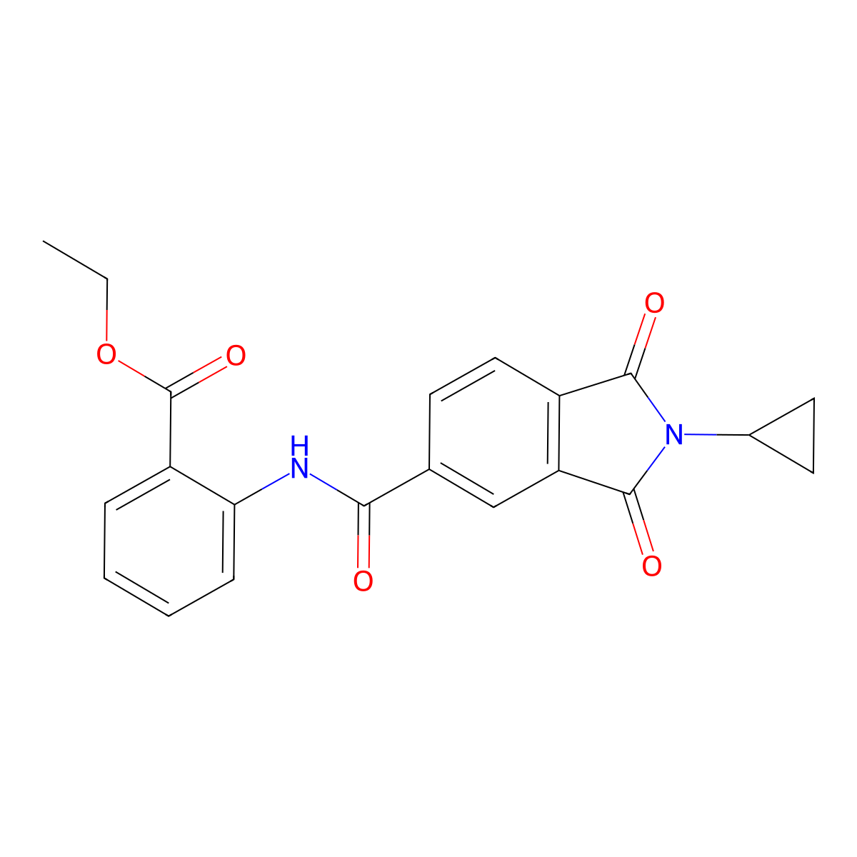 ethyl 2-{[(2-cyclopropyl-1,3-dioxo-2,3-dihydro-1H-isoindol-5-yl)carbonyl]amino}benzoate molecular structure, CAS 1081113-66-7