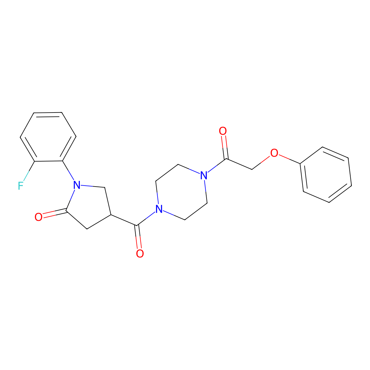 1-(2-Fluorophenyl)-4-{[4-(phenoxyacetyl)piperazin-1-yl]carbonyl}pyrrolidin-2-one molecular structure, CAS 1081113-91-8