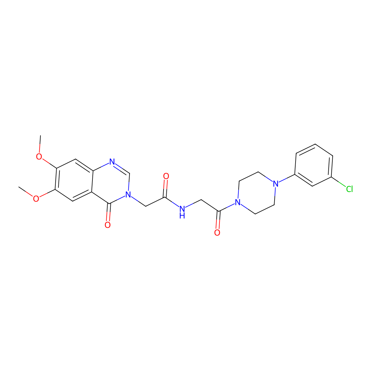 N-{2-[4-(3-chlorophenyl)piperazin-1-yl]-2-oxoethyl}-2-(6,7-dimethoxy-4-oxoquinazolin-3(4H)-yl)acetamide molecular structure, CAS 1081113-94-1