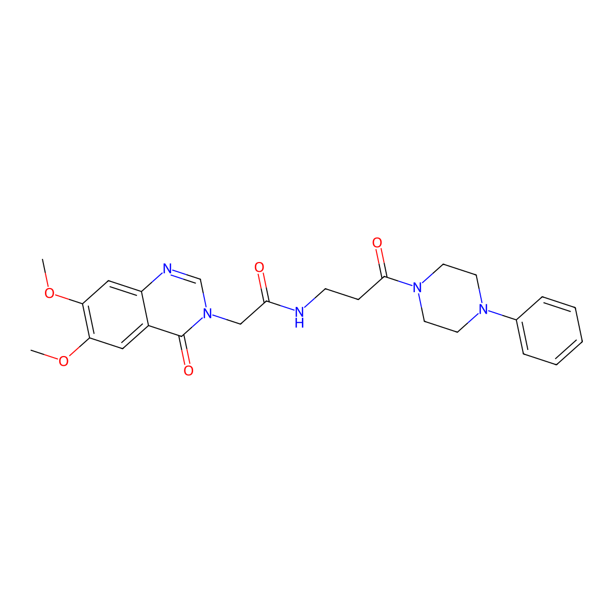 2-(6,7-dimethoxy-4-oxoquinazolin-3(4H)-yl)-N-[3-oxo-3-(4-phenylpiperazin-1-yl)propyl]acetamide molecular structure, CAS 1081114-08-0
