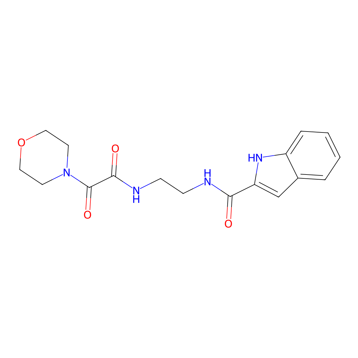 N-(2-{[morpholin-4-yl(oxo)acetyl]amino}ethyl)-1H-indole-2-carboxamide molecular structure, CAS 1081114-15-9