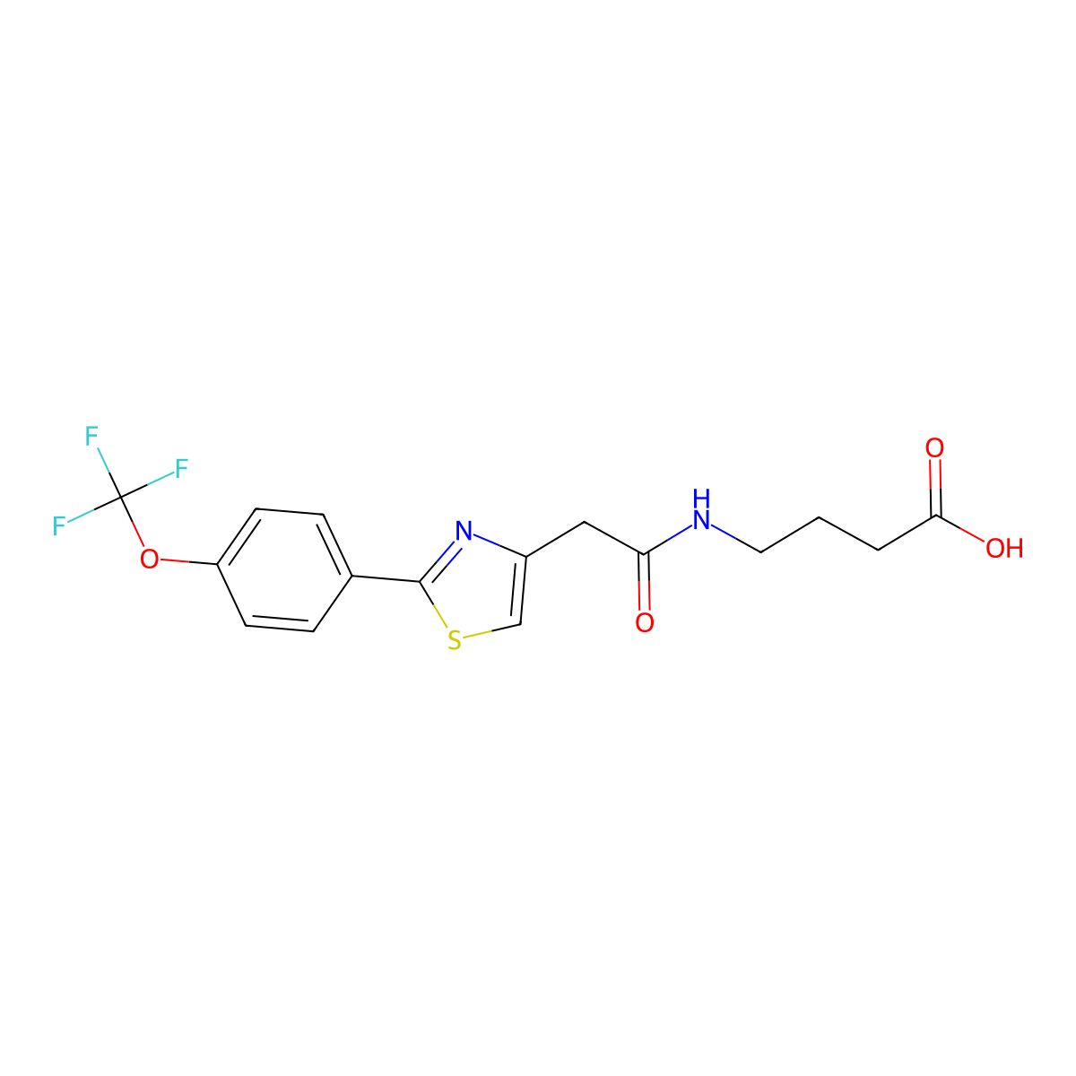 4-[({2-[4-(Trifluoromethoxy)phenyl]-1,3-thiazol-4-yl}acetyl)amino]butanoic acid molecular structure, CAS 1081114-22-8