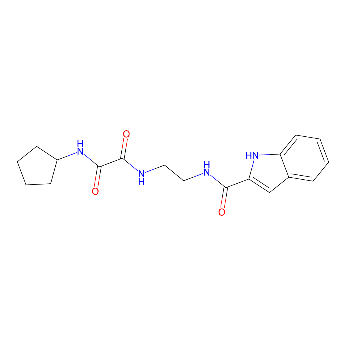 N-cyclopentyl-N'-{2-[(1H-indol-2-ylcarbonyl)amino]ethyl}ethanediamide molecular structure, CAS 1081114-45-5