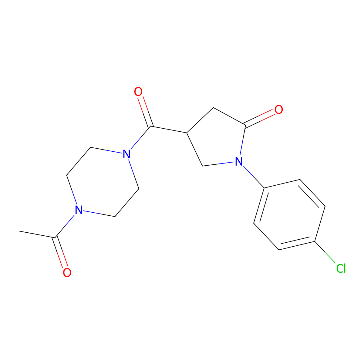 4-[(4-Acetylpiperazin-1-yl)carbonyl]-1-(4-chlorophenyl)pyrrolidin-2-one molecular structure, CAS 1081114-48-8
