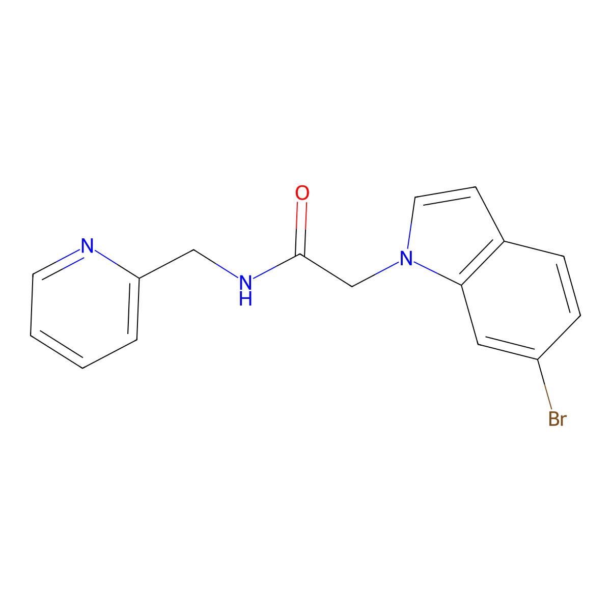 2-(6-bromo-1H-indol-1-yl)-N-(pyridin-2-ylmethyl)acetamide molecular structure, CAS 1081114-58-0
