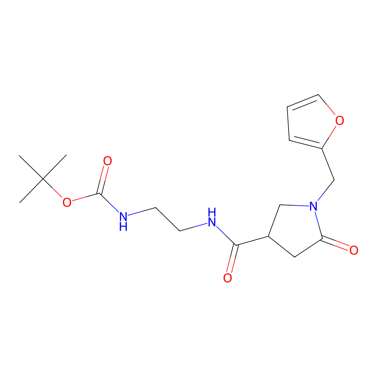 Tert-butyl [2-({[1-(furan-2-ylmethyl)-5-oxopyrrolidin-3-yl]carbonyl}amino)ethyl]carbamate molecular structure, CAS 1081114-60-4