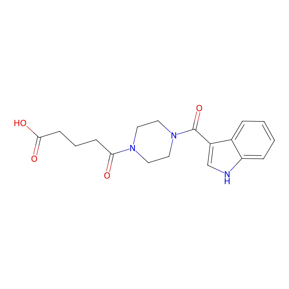 5-[4-(1H-indol-3-ylcarbonyl)piperazin-1-yl]-5-oxopentanoic acid molecular structure, CAS 1081114-64-8